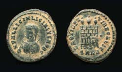 Licinius II, Heraclea, Campgate, Wearing Imperial Mantle, Small Bust type